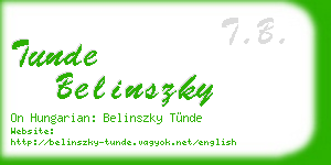 tunde belinszky business card